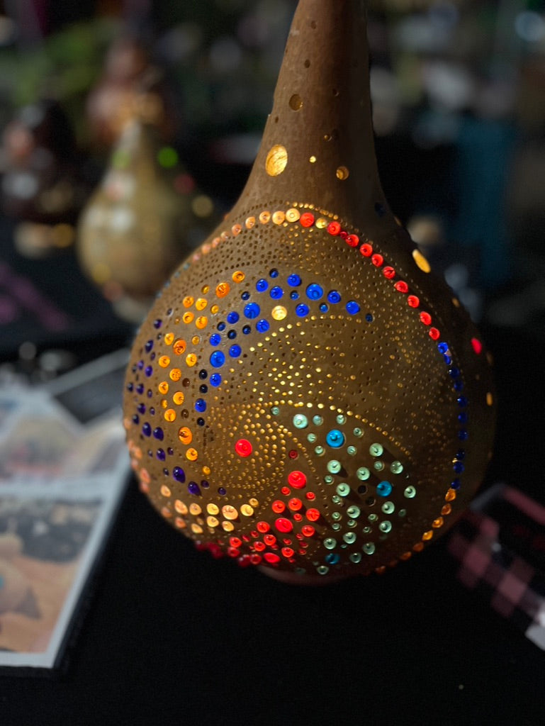 Swirling Galaxy XL Gourd Lamp
