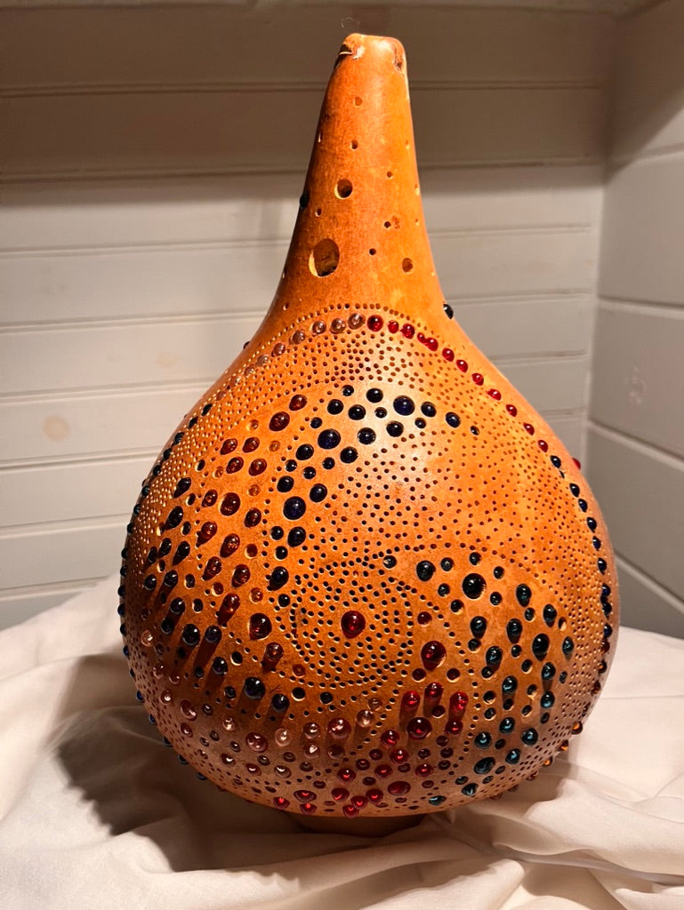 Swirling Galaxy XL Gourd Lamp