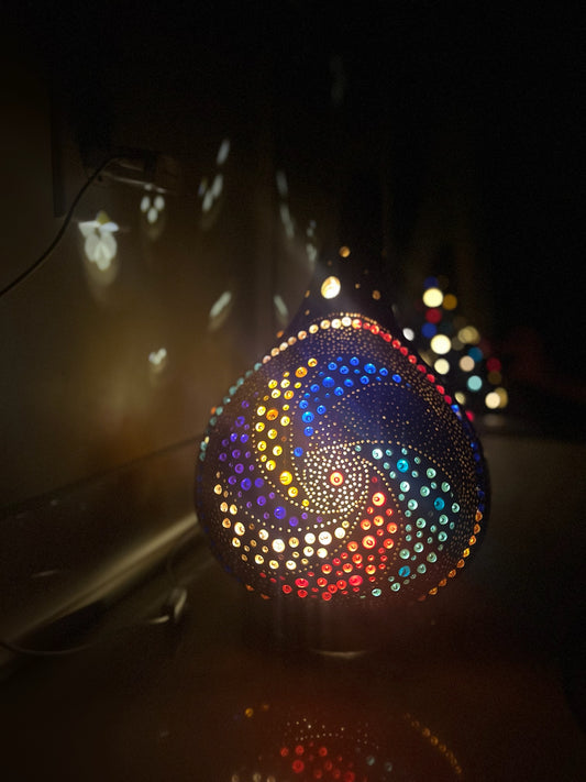 Swirling Galaxy XL Gourd Lamp