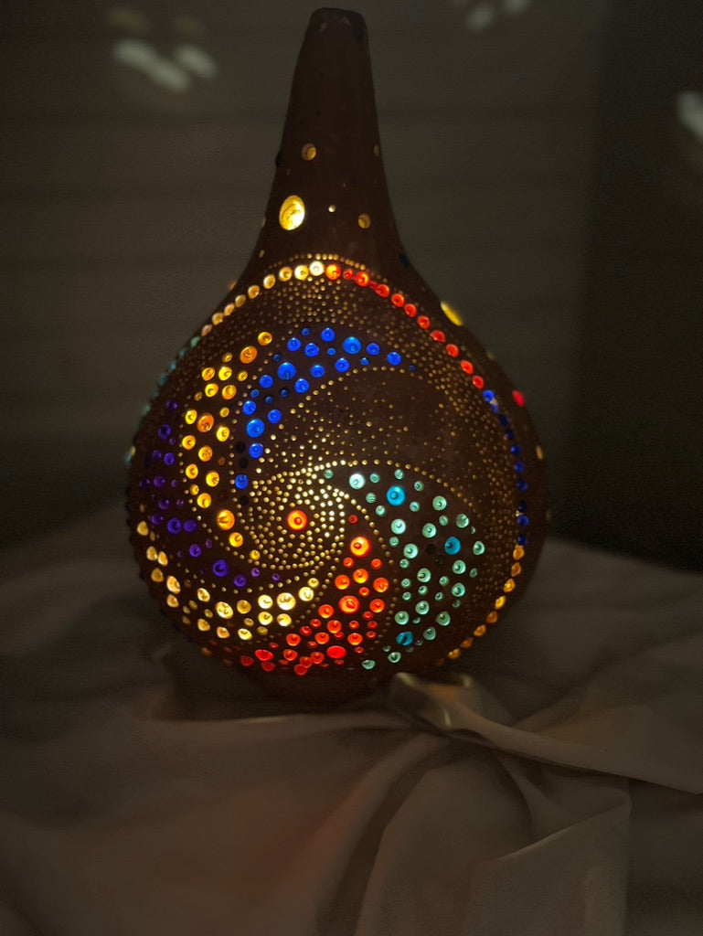Swirling Galaxy XL Gourd Lamp