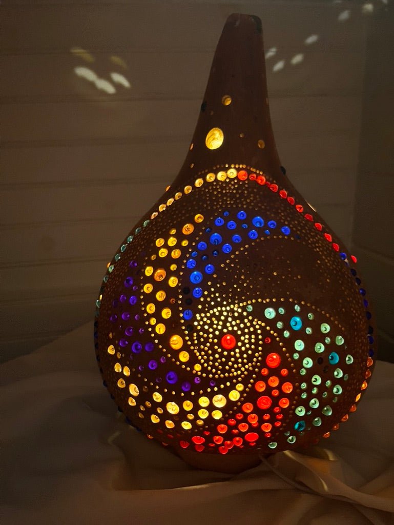 Swirling Galaxy XL Gourd Lamp
