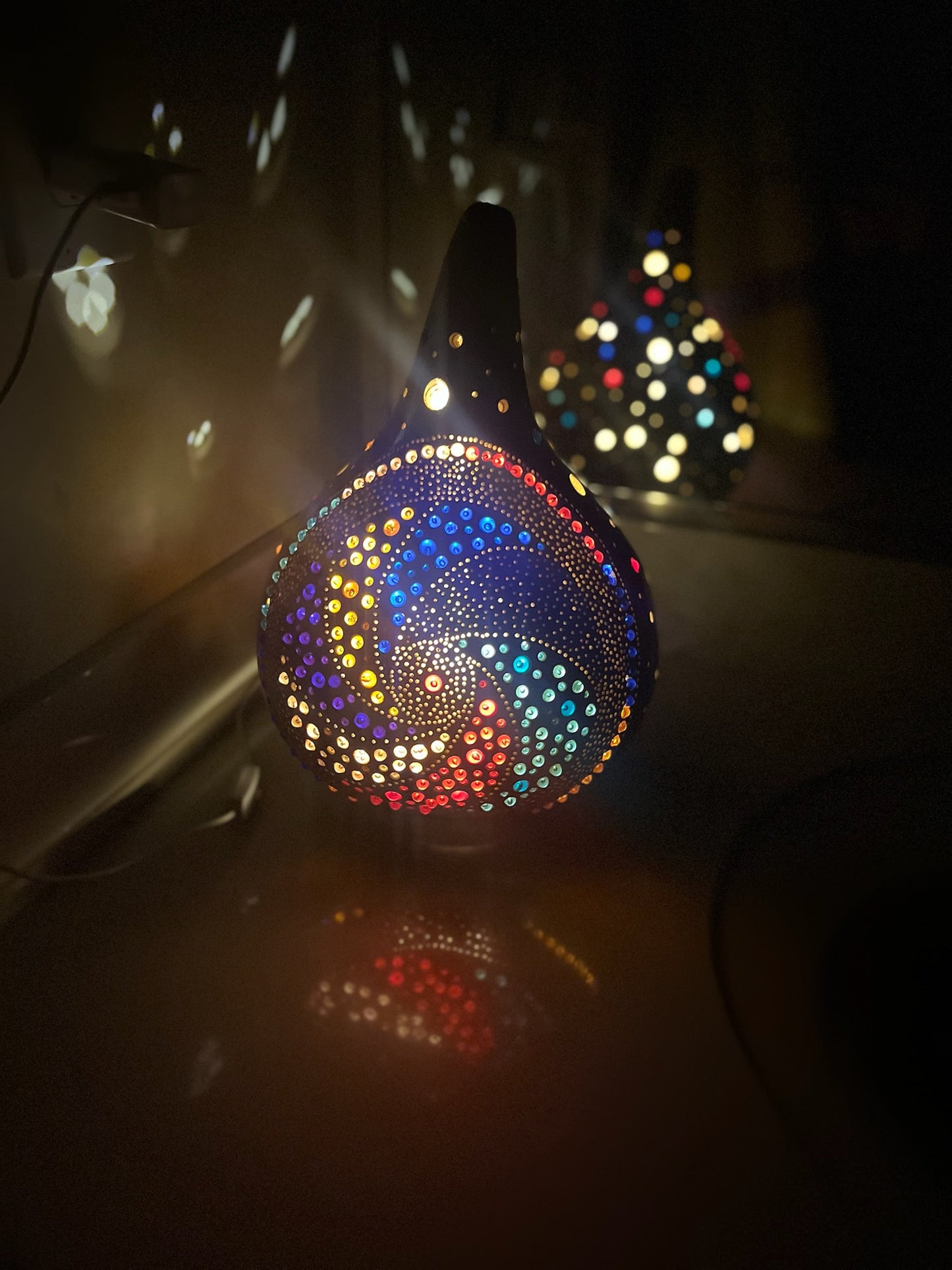 Swirling Galaxy XL Gourd Lamp