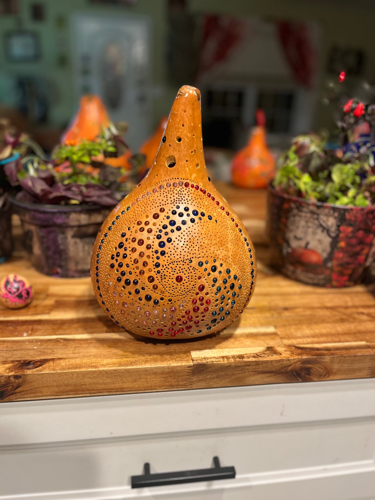 Swirling Galaxy XL Gourd Lamp